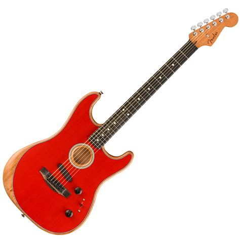 Fender Acoustasonic Stratocaster Electro Acoustic Guitar Dakota Red