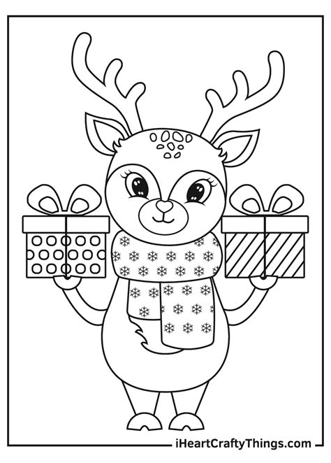 Reindeer Coloring Pages For Kids Printable