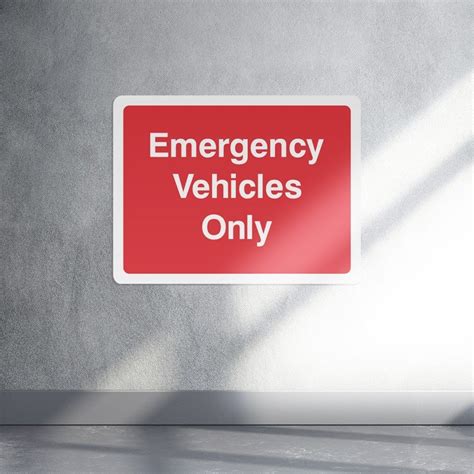 Emergency Vehicles Only Safety Sign Uk Sign Shop