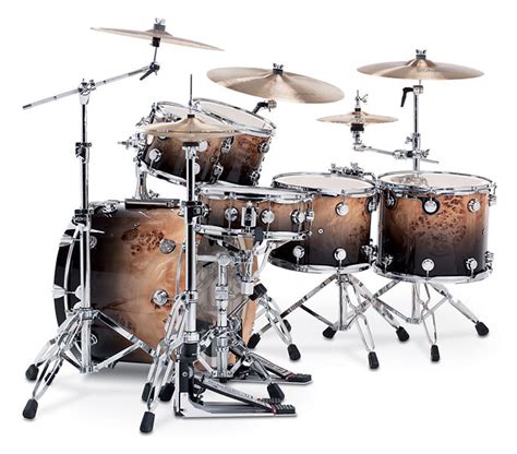 Dw Collectors Exotic Mapa Burl Candy Black Fade Standard Drum Kit Dw