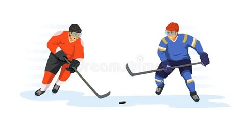 Hockey Players Fighting Puck Stock Illustrations 7 Hockey Players