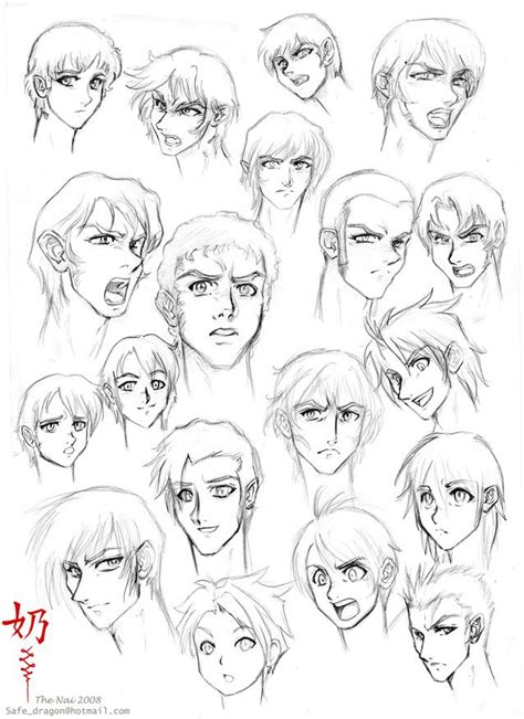Anime Male Face Reference 8 Anime Face Sketch Anatomy Anime Drawings