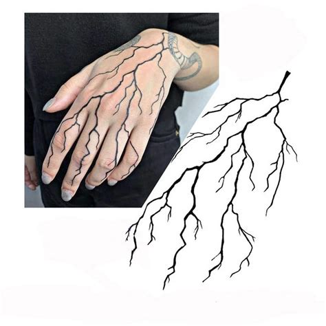 2pcs Lightning Semi Permanent Tattoo Hand Tattoo Temporary Tattoo Ink