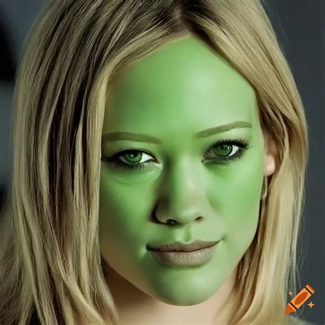 Hilary Duff As The Green Faced Character The Mask In A Realistic K