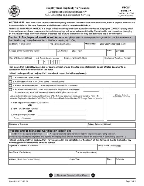 Newest I 9 Form I9 Form 2023 Printable