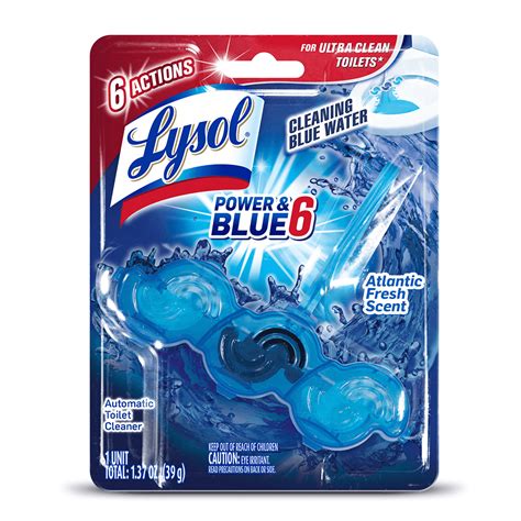 lysol power and blue 6 automatic toilet bowl cleaner atlantic fresh 1ct