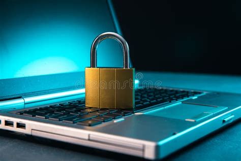 Lock On The Computer Laptop Stock Photo Image Of Confidential