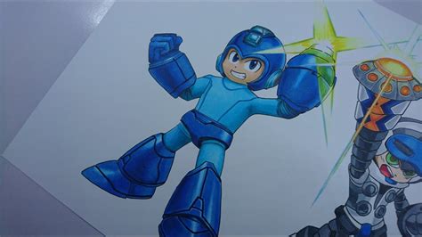 Time Lapse Drawing Mega Man From Mega Man Super Smash Bros Design