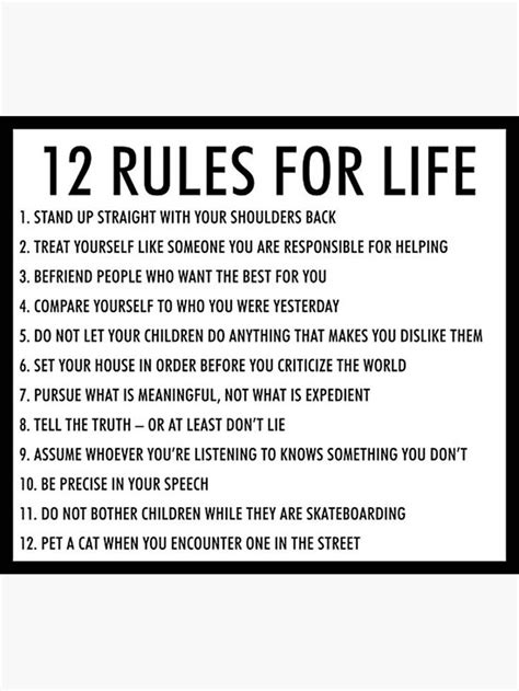 12 Rules For Life Jordan Peterson Version 1 Poster By Kalopmakanj