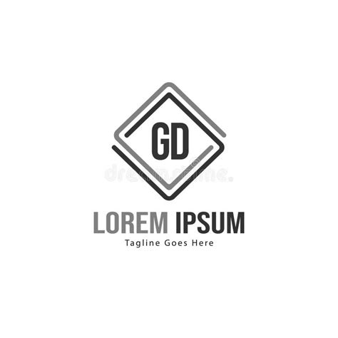Initial Gd Logo Template With Modern Frame Minimalist Gd Letter Logo