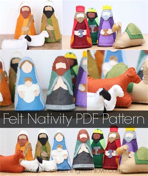 Felt Nativity Set Patternchristmas Nativity Scene Templates