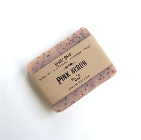 Pink Scrub Soap Exfoliating Soap All Natural Vegan By Rightsoap