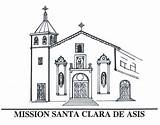California Coloring Mission Clara Santa Missions San Francisco Printable Asis History Bay Sheets sketch template