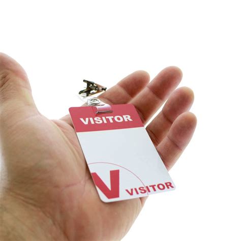Reusable Visitor Passes With Clothing Friendly Badge Clip