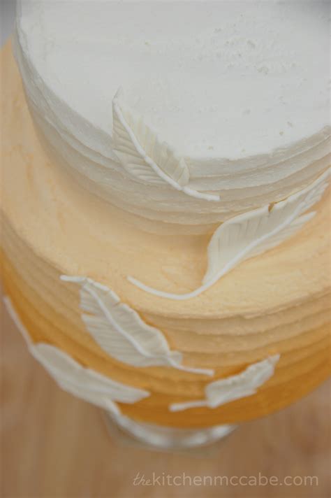 Gold Ombre Feather Birthday Cake The Kitchen Mccabe