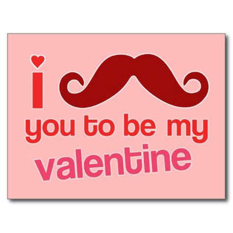 I Mustache You To Be My Valentine Postcard Valentine Postcards Valentine Stickers Valentines