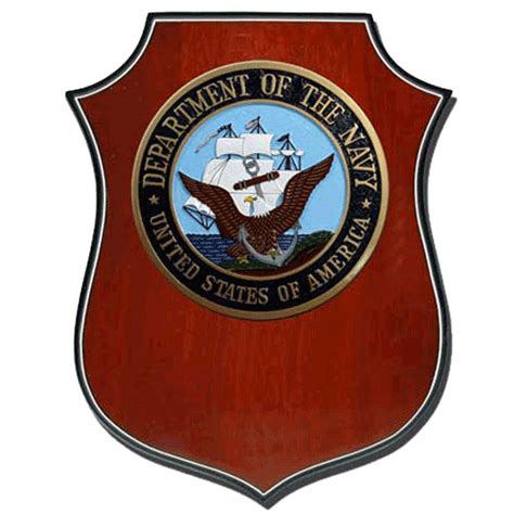 Us Navy Usn Seal Shield Shaped Award Wooden Plaque Us Federal
