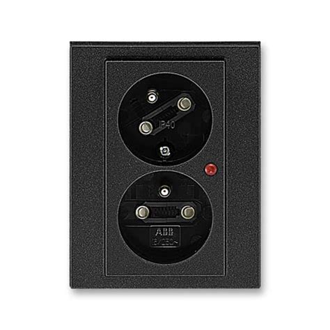 Abb Double Socket Outlet With Earthing Pins Shuttered With Turned