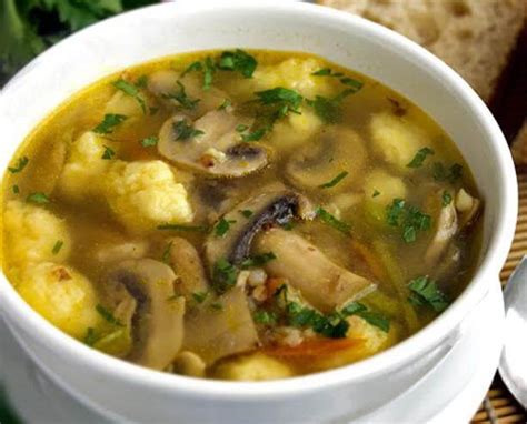 Грибной суп с клецками и картошкой - классический домашний рецепт