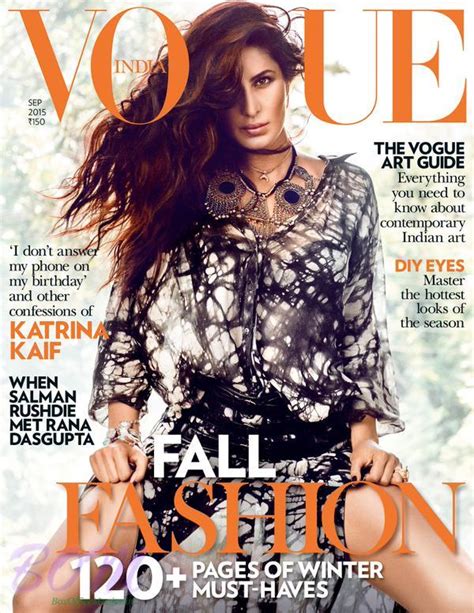 Cover Page Girl Katrina Kaif For Vogue India Sep 2015 Issue Photo Bom