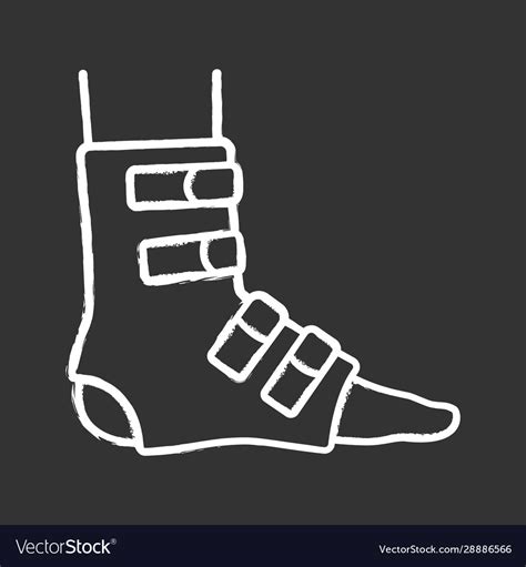 Foot Ankle Brace Chalk Icon Royalty Free Vector Image