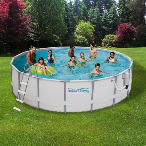 Summer Waves 15-ft Round 48" Deep Metal Frame Swimming Pool Package