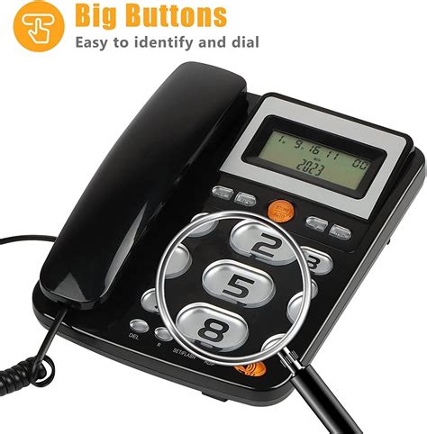 Blackcorded Big Button Phone For Seniors Landline Fixed Telephone
