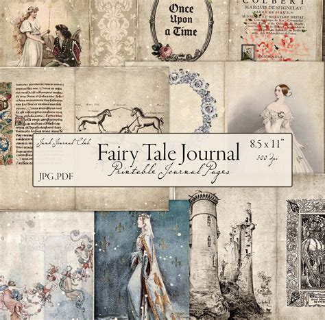 Junk Journal Fairy Tale Printable Pages Medieval Ephemera For Etsy In