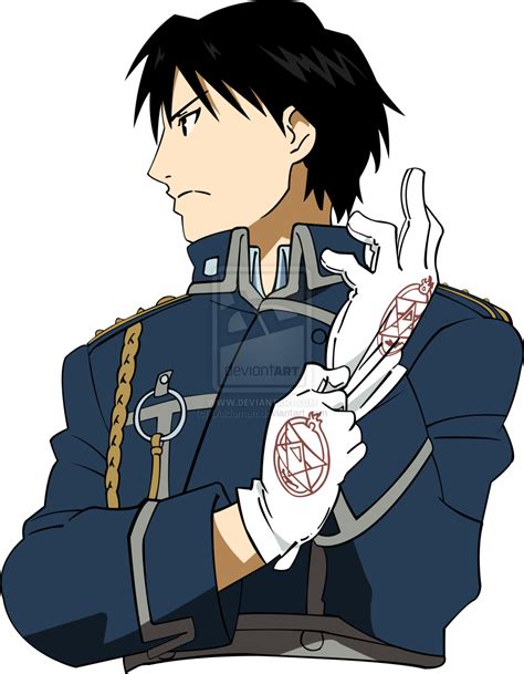 An Anime Character With Black Hair And Blue Uniform Holding A White