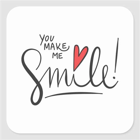 simple yet pretty you make me smile sticker seal make me smile quotes you make