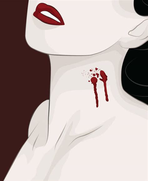 Clip Art Of Vampire Biting Woman Illustrations Royalty Free Vector