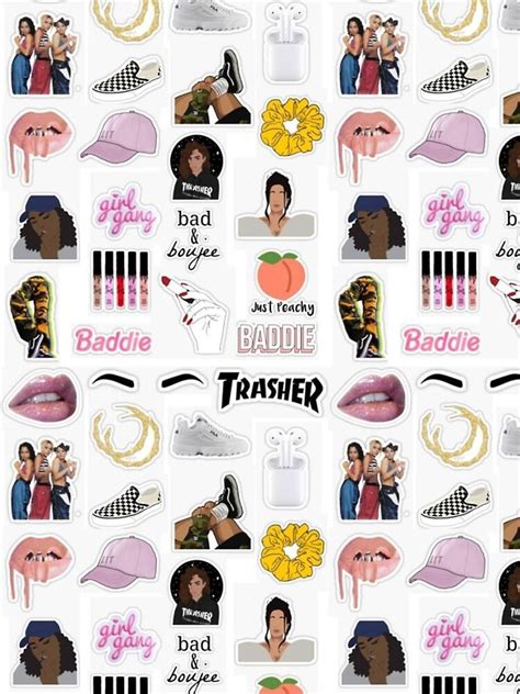 Baddie Stickers Iphone Case For Sale By Kristina1999 Redbubble