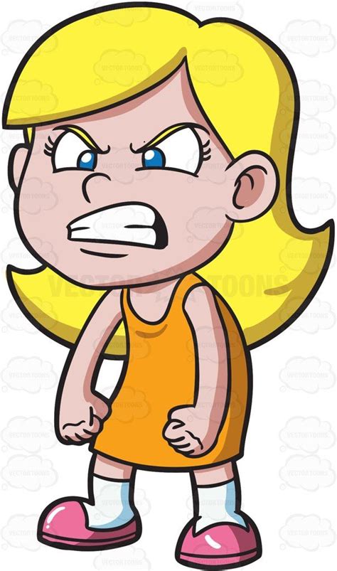 A Little Girl Looking Mad And Furious Vector Graphics Vectortoons