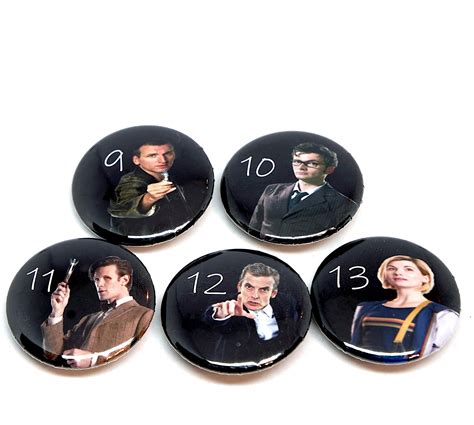 Doctor Who Pin Badge Collection Dr Who Buttons All The Etsy