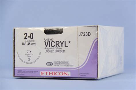 Ethicon Suture J723d 2 0 Vicryl Undyed 8 X 18 Ctx Taper Cr8 8