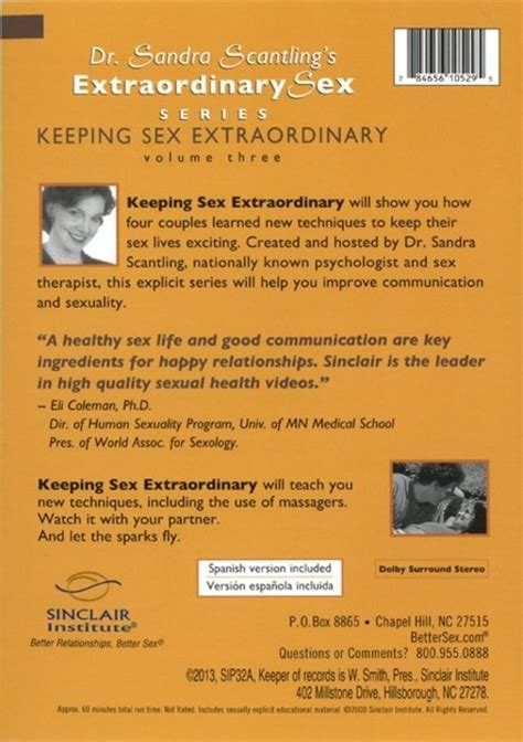 Dr Sandra Scantlings Extraordinary Sex 3 Keeping Sex Extraordinary Adam And Eve Adult Dvd