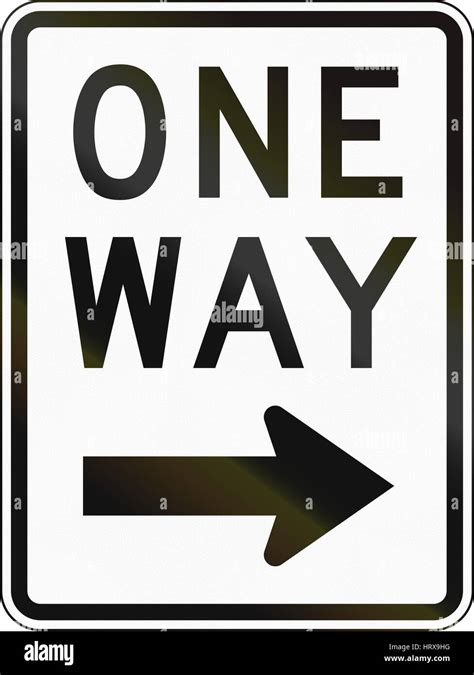 United States Mutcd Road Sign One Way To The Right Stock Photo Alamy