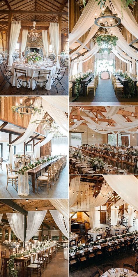 Country Rustic Barn Wedding Reception Ideas With White