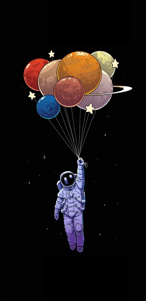 Download Astronaut Exploration Flight Planets 1440x2960 Wallpaper
