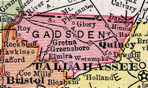 Map Of Gadsden County Florida 1917