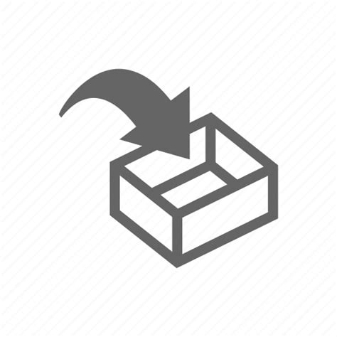 Arrow, box, put icon