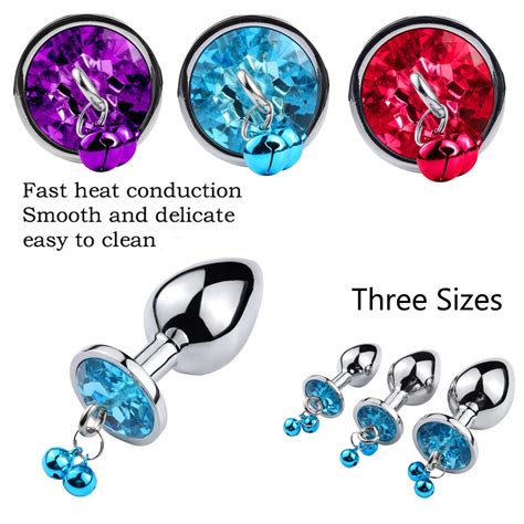 jewelry base anal plug stainless steel plug with bell round 3 size crystal pendant prostate