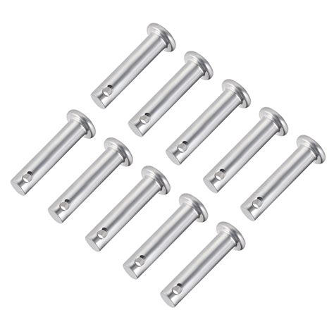 Single Hole Clevis Pins6mm X 25mm Flat Head Zinc Plating Steel 10pcs