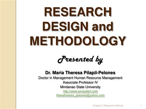 Research methodology the research methodology chapter contains a definition of the selected research methodology, description of the research methods and research design, and provides an argumentation for selection of qualitative research methodology over quantitative one. Ed200 research chapter 3 methodology(jan282012)