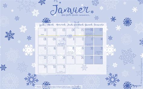 Calendrier Goodies Janvier 2018 January Calendar Wallpaper