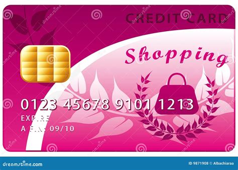 Shopping credit card stock vector. Illustration of girly - 9871908