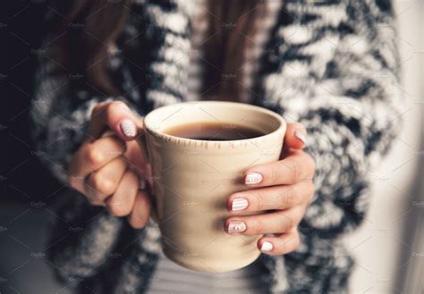 Girls Hands Holding A Cup Of Coffee By Os On Creativemarket Girls