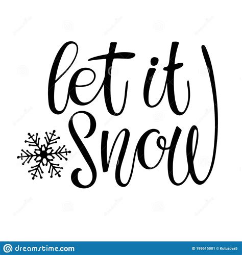 Let It Snow Lettering With Snowflake Design For Banner Flyer