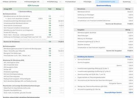 Dieses formular ist für alle unternehmer und kleinunternehmer ab dem veranlagungszeitraum 2017 verpflichtend. Numbers Vorlage Einnahmen-Überschuss-Rechnung EÜR 2018 ...