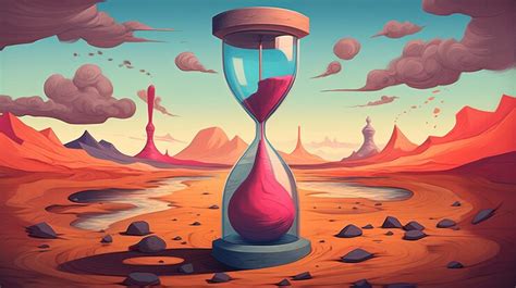Premium Ai Image A Surreal Landscape With A Giant Hourglass Fantasy